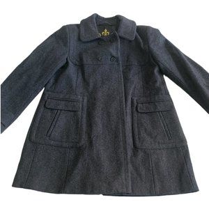 Nicole Benisti Vintage Black Wool Blend Pea Cape Coat Extra Large Double Button